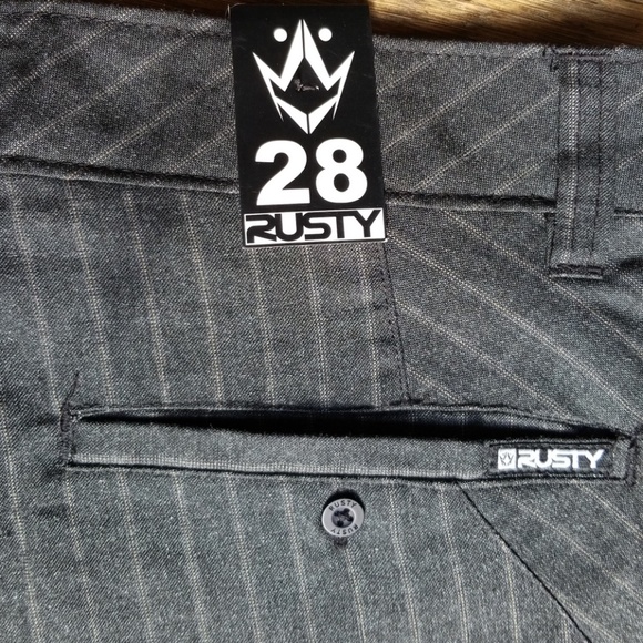 Rusty Pinstriped Shorts Size 28 NWT Walkshort - Picture 3 of 7